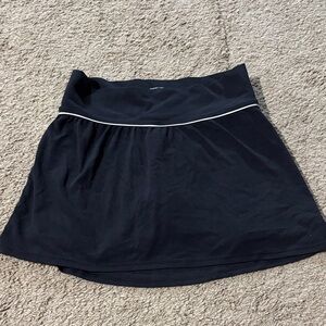 Black Athletic Skort with White Piping